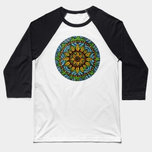 Sunflower Mandala Baseball T-Shirt